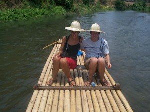 Relaxing on a Bamboo Raft