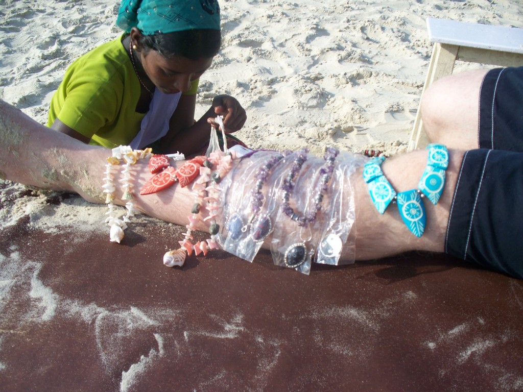 Paul with a display o Jewellery on him