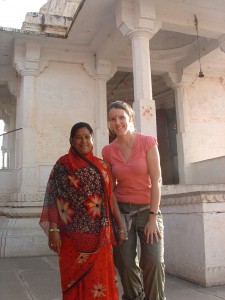 Ruth and the owner of the monkey temple