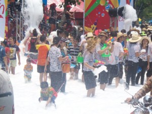 Foam on the streets of Chiangmai