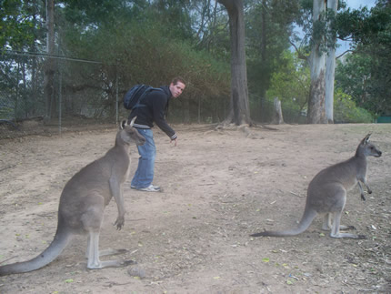 Paul hopping with the Kangaroos