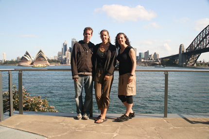 Paul, Ruth and Leah after walking over the Harbour Bridge
